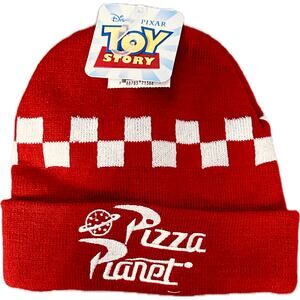 Disney Toy Story Pizza Planet Beanie Winter Hat Red and White NEW